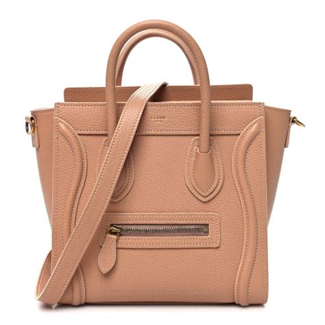 celine nano desert rose|CELINE Drummed Calfskin Nano Luggage Desert .